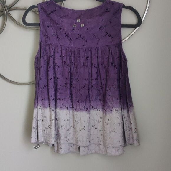 NWT $168 Odd Molly Purple and White Tank Top - Picture 4 of 6